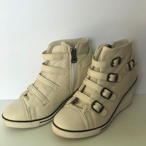 Off-White Wedge Heeled Sneakers